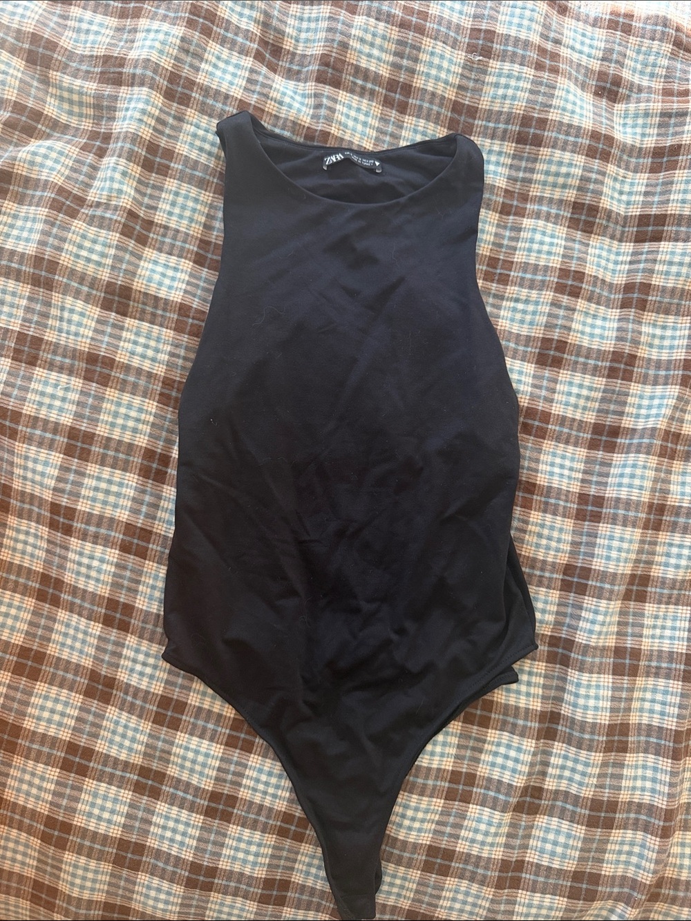 Zara Black Strapless High-Neck Bodysuit Dress